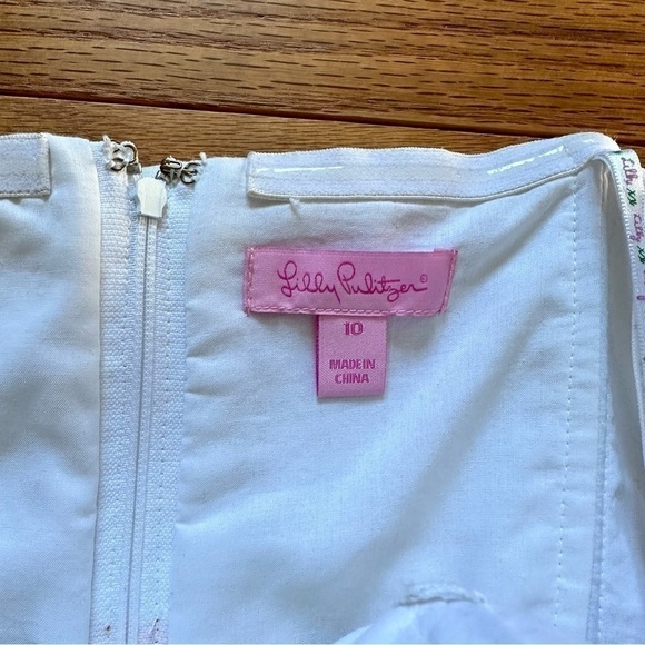 Lilly Pulitzer Brown Dress Printed Jacquard Lace by the Docks - Picture 4 of 10